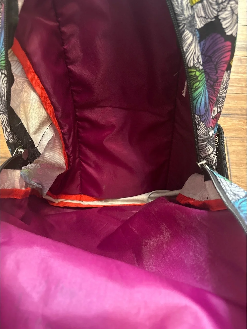 JanSport Floral Pattern Backpack with Multiple Compartments
